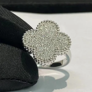 Van Cleef & Arpels Magic Alhambra Womens Custom Diamond White Gold 18K Rings (2)