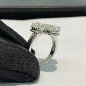 Van Cleef & Arpels Magic Alhambra Womens Custom Diamond White Gold 18K Rings (2)