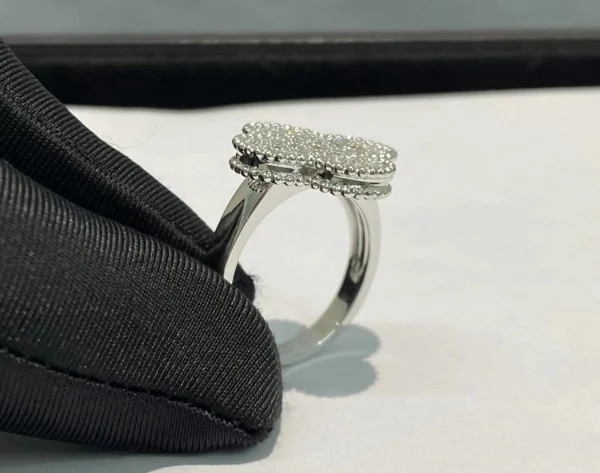 Van Cleef & Arpels Magic Alhambra Womens Custom Diamond White Gold 18K Rings (2)