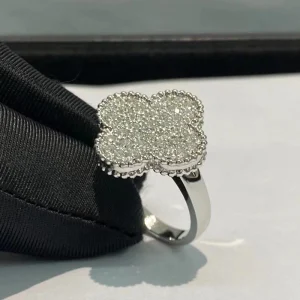 Van Cleef & Arpels Magic Alhambra Womens Custom Diamond White Gold 18K Rings (2)