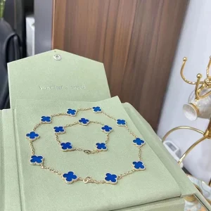 Van Cleef & Arpels Necklace And Bracelet Set Custom Rose Gold 18K (2)