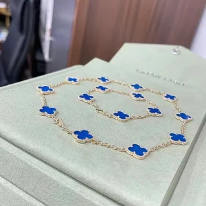 Van Cleef & Arpels Necklace And Bracelet Set Custom Rose Gold 18K (2)