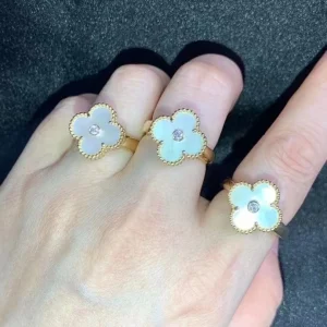 Van Cleef & Arpels Rings Mother Of Pearl 18K Gold Custom (2)