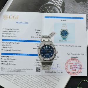 Audemars Piguet Royal Oak 15551ST Custom Bezel Moissanite Diamonds 37mm (1)