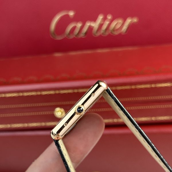 Cartier Tank Solo Custom Bezel Diamonds Black Leather Strap (1)