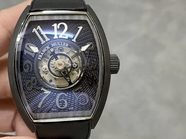 Franck Muller Grand Central Tourbillon Carbon Best Replica Watch Black 45MM