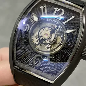 Franck Muller Grand Central Tourbillon Carbon Best Replica Watch Black 45MM