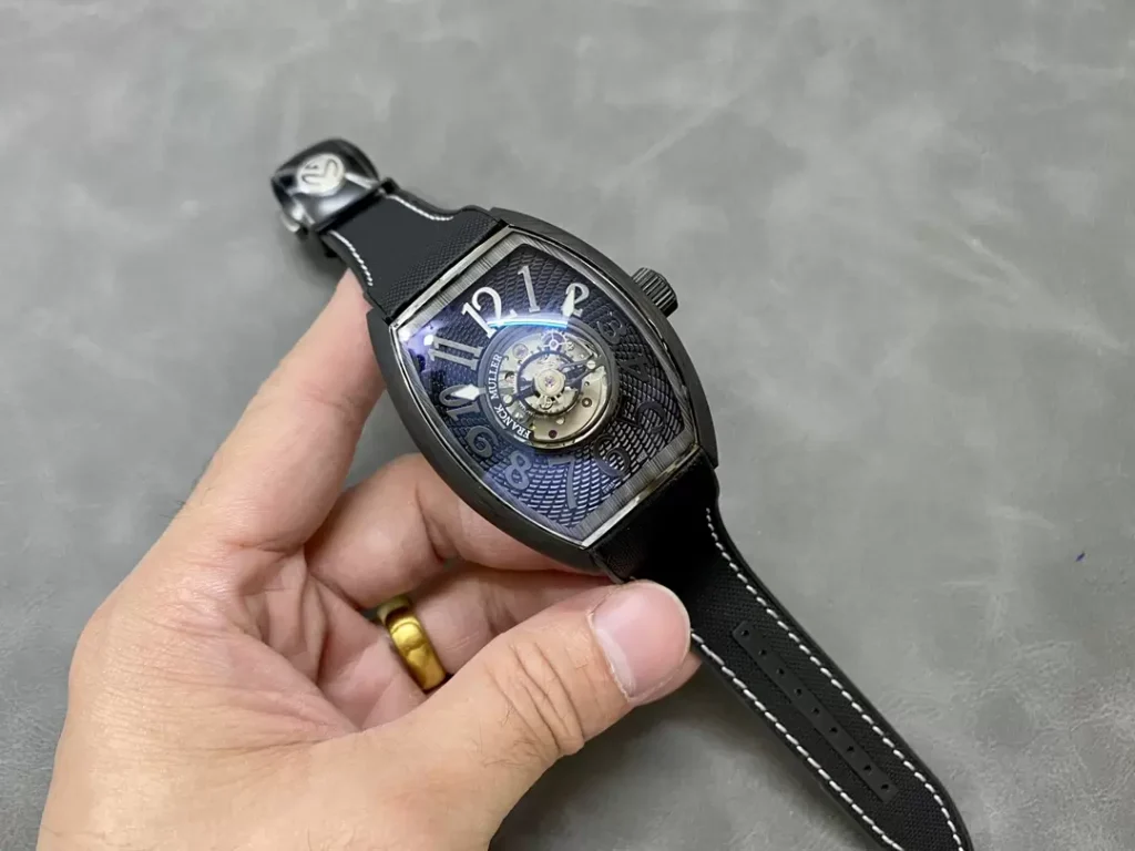 Franck Muller Grand Central Tourbillon Carbon Best Replica Watch Black 45MM