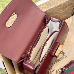 Gucci Bamboo Mini Womens Plum Red Replica Bags Size 21cm (2)