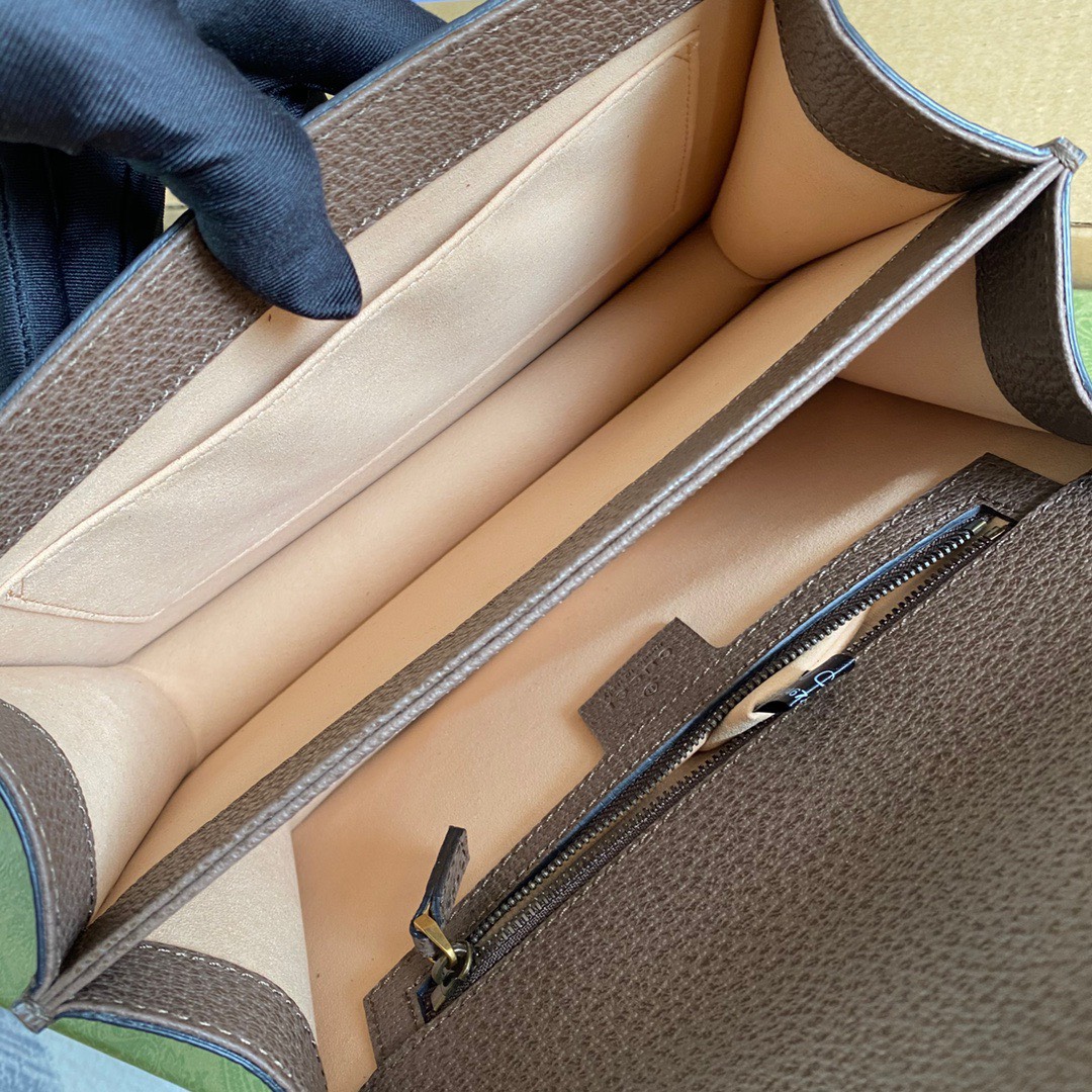 Gucci Ophidia GG Supreme Canvas Mini Shoulder Bag Best Replica Brown 25cm (3) Gucci Ophidia GG Supreme Canvas Mini Shoulder Bag Best Replica Brown 25cm (2)