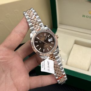 Rolex DateJust Best Replica Watches Chocolate Dial Gold Wrapped 18K GM Factory 41mm (2)