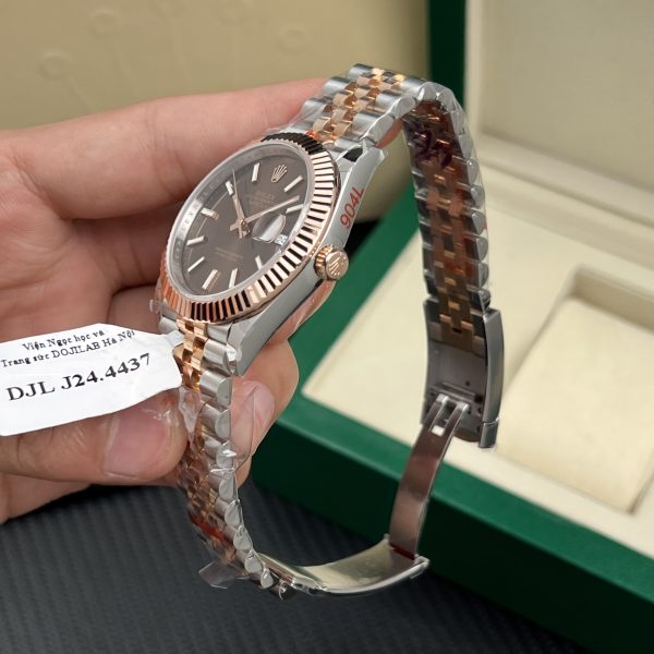 Rolex DateJust Best Replica Watches Chocolate Dial Gold Wrapped 18K GM Factory 41mm (2)