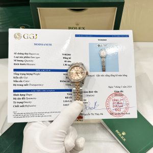 Rolex DateJust Bezel Diamond Moissanite Replica Watch Womens Dial Pink 28mm (2)