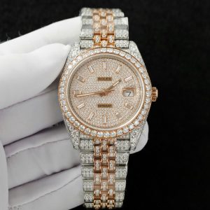 Rolex Iced Out DateJust Demi Custom Full Moissanite Diamonds Hong Kong 41mm (2)