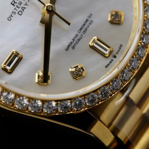 Rolex Day-Date 128238 MOP Dial Gold Wrapped Customs Moissanite Diamonds 36mm (1)