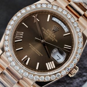 Rolex Day-Date 18K Gold Wrapped Bezel Moissanite Diamonds GM V3 40mm (13)