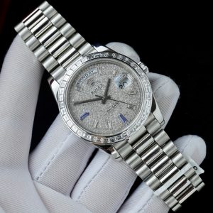 Rolex Day-Date 228396TBR Customs Platinum & Natural Diamonds 40mm (2)