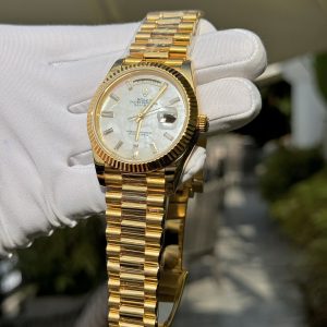 Rolex Day-Date Gold Wrapped Customs Mother Of Pearl Dial & Moissanite GM V3 40mm (6)