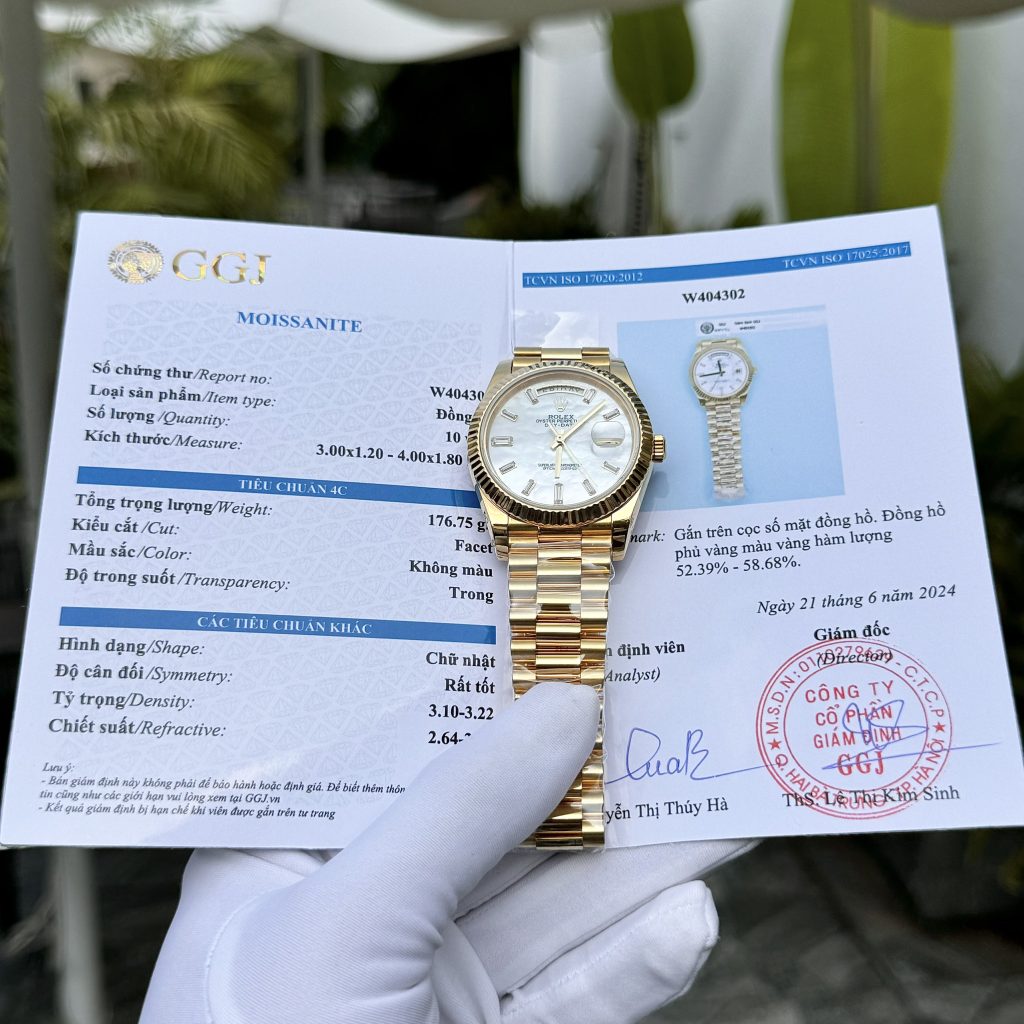 Rolex Day-Date Gold Wrapped Customs Mother Of Pearl Dial & Moissanite GM V3 40mm (6)