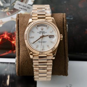 Rolex Day-Date Rose Gold Wrapped Customs Mother Of Pearl Dial & Moissanite GM V3 40mm (14)