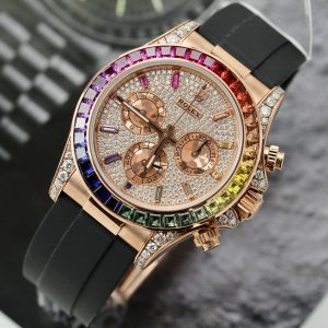 Rolex Daytona Rainbow 116595RBOW Gold Wrapped Customs Moissanite Ruby Sapphire 40mm (3)