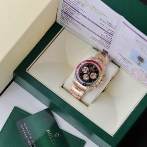 Rolex Daytona Rainbow 116595RBOW Real Gold 18K & Natural Diamonds Gemstone 40mm (12)