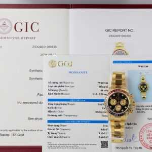 Rolex Daytona Rainbow Gold Wrapped Customs Sapphire Ruby Moissanite 40mm (1)