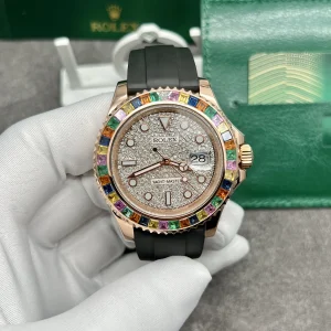 Rolex Yacht Master 116695SATS Real Gold 18K Customs Diamonds & Gemstones 40mm (3)