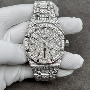 Audemars Piguet Iced Out Royal Oak White Gold Customs Full Diamonds 41mm (1)