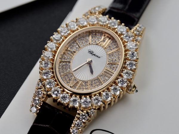 Chopard Best Replica Customs Full Natural Diamonds Gold Wrapped 30mm (6)