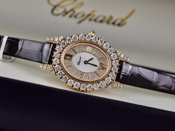 Chopard Best Replica Customs Full Natural Diamonds Gold Wrapped 30mm (6)