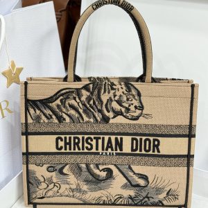 Dior Book Tote Replica Bags Womens Tiger Stripes Pattern 36cm (2)