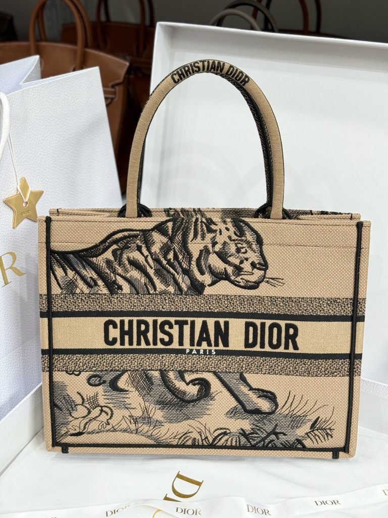 Dior Book Tote Replica Bags Womens Tiger Stripes Pattern 36cm (2)