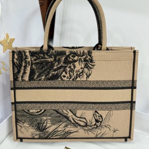 Dior Book Tote Replica Bags Womens Tiger Stripes Pattern 36cm (2)