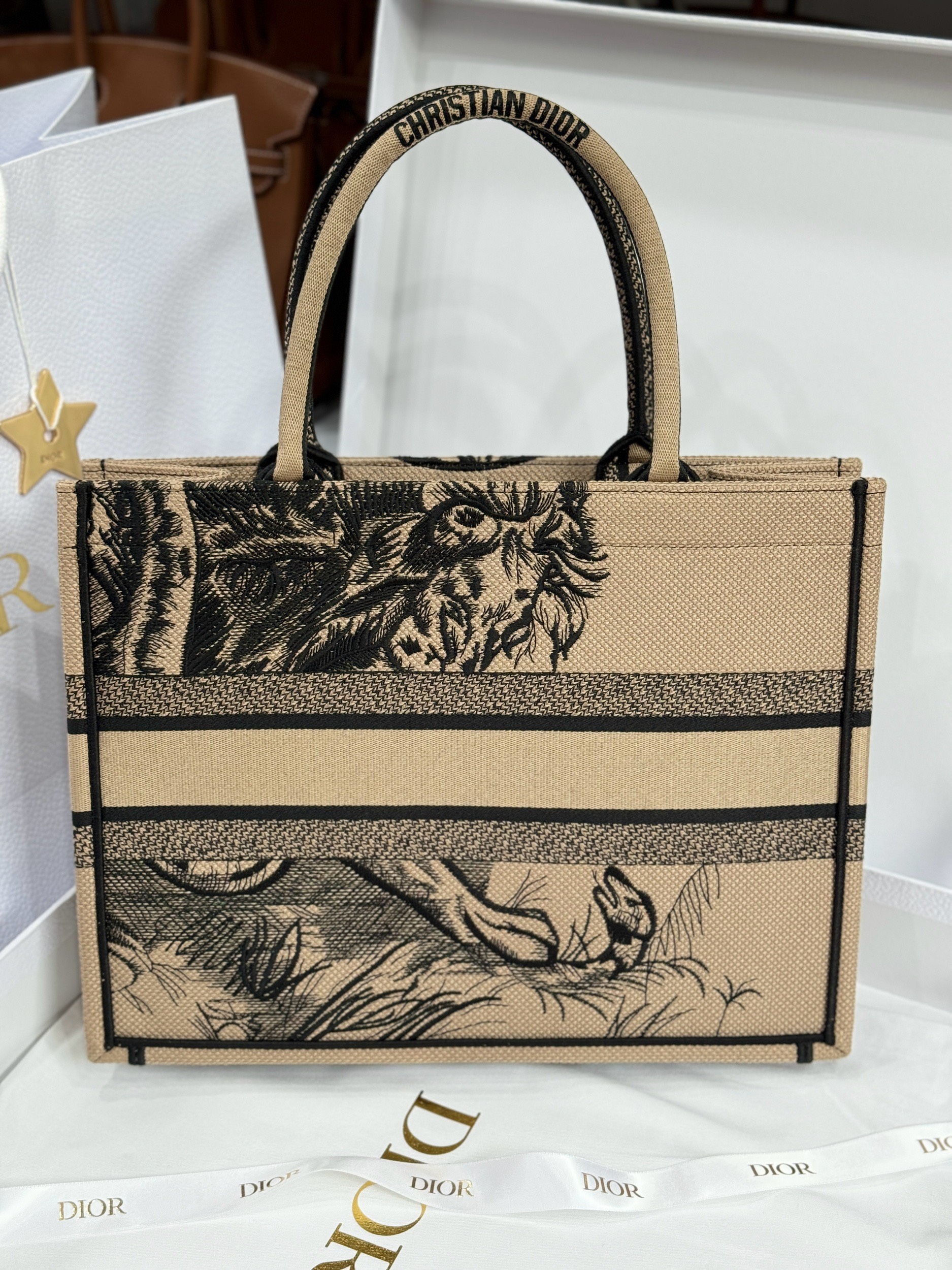 Dior Book Tote Replica Bags Womens Tiger Stripes Pattern 36cm (5) Dior Book Tote Replica Bags Womens Tiger Stripes Pattern 36cm (2)