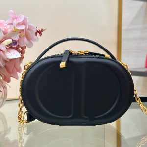 Dior CD Signature Oval Replica Bags Womens Black 18x11x6 (2)
