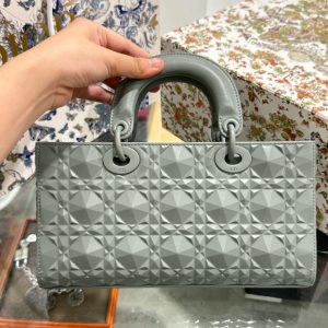 Dior D-Joy Replica Handbags Womens Gray 26cm (2)
