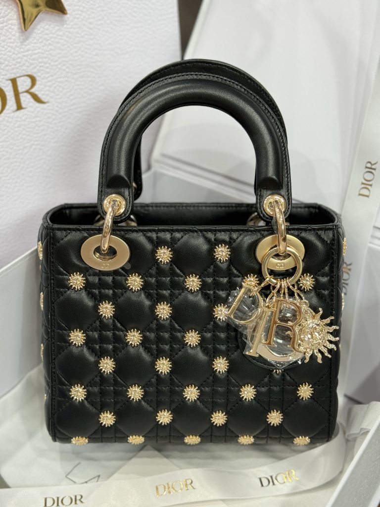 Dior Lady Beaded With Sun Motifs Womens Replica Bags 20cm (2)