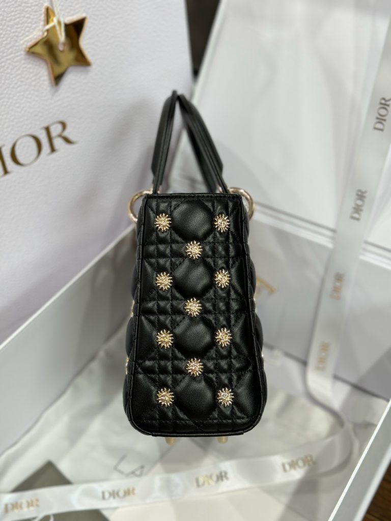 Dior Lady Beaded With Sun Motifs Womens Replica Bags 20cm (2)