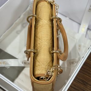 Dior Lady D-Joy Replica Handbags Womens Rattan Material 22cm (2)