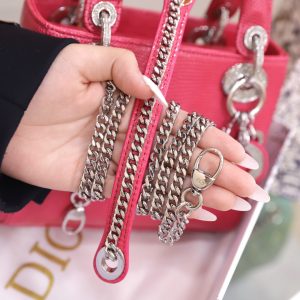 Dior Lady Lizard Best Replica Bags Women Pink 17cm (2)