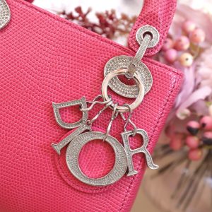 Dior Lady Lizard Best Replica Bags Women Pink 17cm (2)