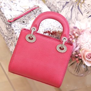 Dior Lady Lizard Best Replica Bags Women Pink 17cm (2)