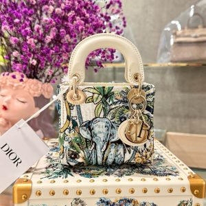 Dior Lady Womens Best Replica Bags Elephant Texture 12×10 (2)