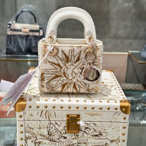 Dior Lady Womens Best Replica Bags Sun Pattern 17cm (1)