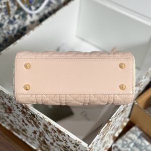 Dior Lady Womens Light Pink Best Replica Bags 20cm (2)