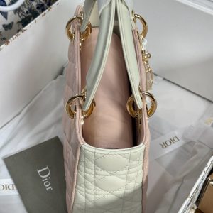 Dior Lady Womens Light Pink Best Replica Bags 20cm (2)