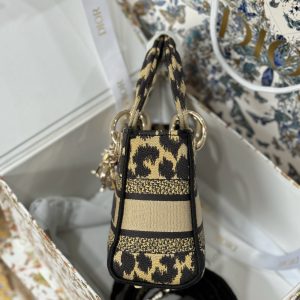 Dior Lady Womens Replica Handbags Embroidered Fabric 17cm (2)