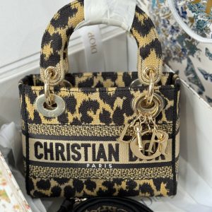 Dior Lady Womens Replica Handbags Embroidered Fabric 17cm (2)