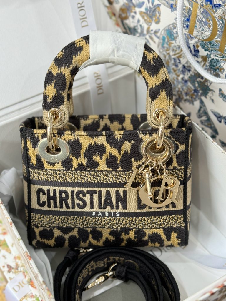 Dior Lady Womens Replica Handbags Embroidered Fabric 17cm (2)